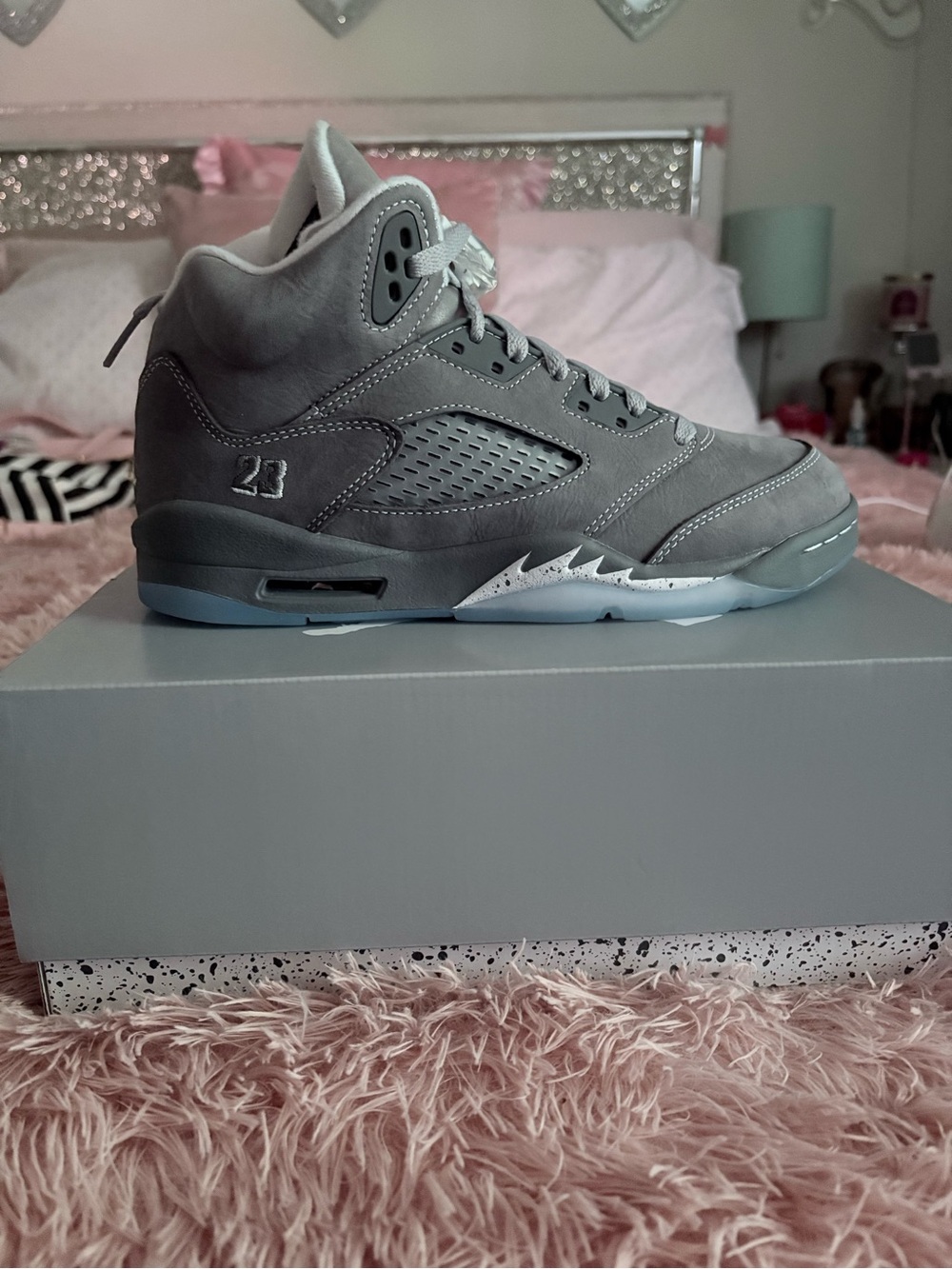 Men's Grey High-Top Athletic Sneaker - Suede Finish